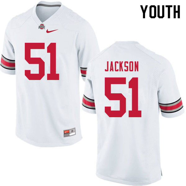Youth #51 Antwuan Jackson Ohio State Buckeyes College Football Jerseys Sale-White